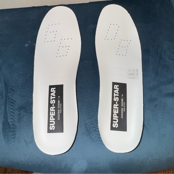 New Size 41 Golden Goose Super-Star burgundy glitter star and silver heel tab - Picture 9 of 12